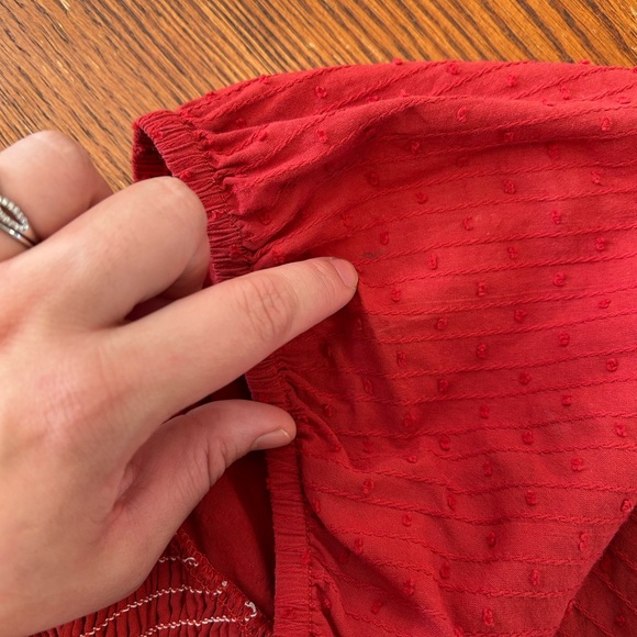 Arula womens Knee Length Puff Sleeve Square Neck Dress, Size X, Red, 100% cotton - Picture 6 of 6